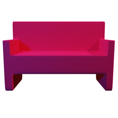 Cozy lather sofa set icon isolated 3d render illustration