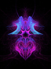 Abstract illustration with neon bright geometric pattern.