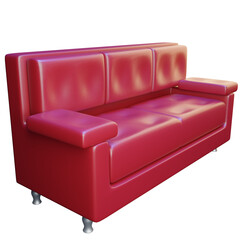 Cozy lather sofa set icon isolated 3d render illustration