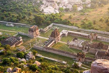 View of Achyuta Raya Temple from Matanga Hill in Hampi