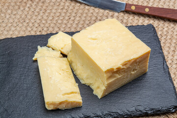 British cheeses collection, English matured smoked cheddar cheese
