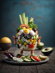 Kid-friendly Cobb Salad, funny cobb salad