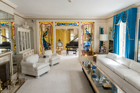 Elvis Presley Mansion interior. Graceland. Memphis, Tennessee