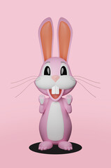 Obraz premium Rabbit. Bunny. 3D illustration 