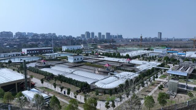 view of sewage treatment plant