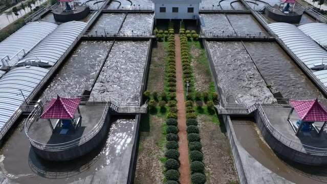 view of sewage treatment plant