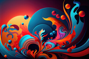Fototapeta na wymiar Colorful abstract organic background wallpaper design (Generative AI)
