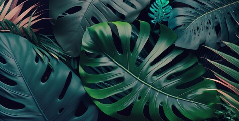 Tropical Colorful Leaves Close up