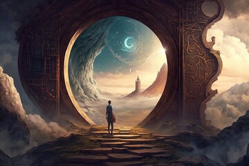 Pathway to Enlightenment Through the Realms of Fantasy Art Generative AI