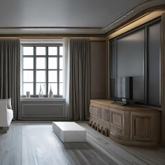 Monochromatic tones give this room a calming and serene feeling3, Generative AI