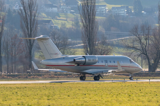 Bombardier CL-600-2B16 Challenger Jet In Altenrhein In Switzerland 12.2.2022