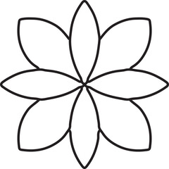 Mandala flower ornament. Drawing line art.