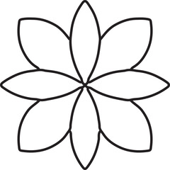 Mandala flower ornament. Drawing line art.
