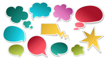  Think talk speech bubbles. Vector blank empty speech bubbles vector illustration, Vector of speech bubbles collection