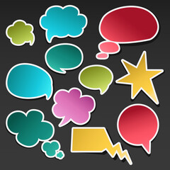  Think talk speech bubbles. Vector blank empty speech bubbles vector illustration, Vector of speech bubbles collection
