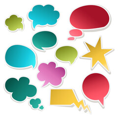  Think talk speech bubbles. Vector blank empty speech bubbles vector illustration, Vector of speech bubbles collection