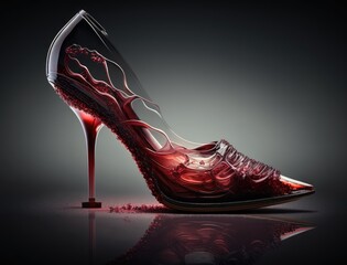 red women's shoes that look like wine glasses