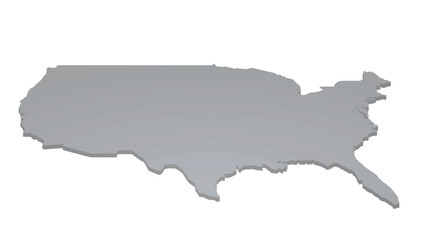USA map 3D perspective view. vector illustration