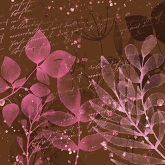 Flowers Arrangement with Leaves Background Design. Floral design on dark background