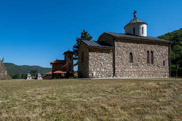 Orthodox Christian Monastery. Serbian Monastery of the Ascension (Manastir Vaznesenje). 12th century monastery located in Ovcar-Kablar gorge, near Ovcar Banja, Serbia, Europe
