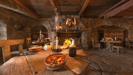 木の内装のバー