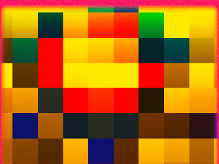 Abstract, Multiple Coloured Blocks, within a Border