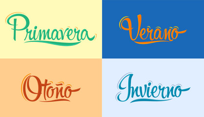 Seasons of the year in Spanish, Primavera Verano Otoño Invierno, Spring Summer Autumn and Winter