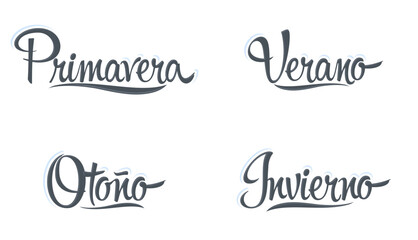 Seasons of the year in Spanish, Primavera Verano Otoño Invierno, Spring Summer Autumn and Winter