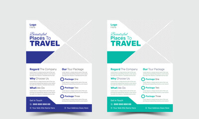 ravel poster or flyer pamphlet brochure design layout space for photo background. Yellow Travel flyer template for travel agency