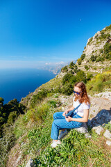 Fototapeta na wymiar Path of the Gods in Amalfi coast Italy