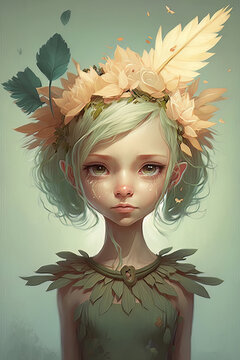 Illustration of a beautiful fairy. Generative AI