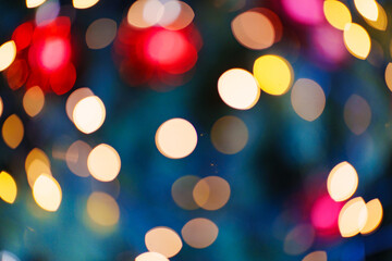 unfocused garland bulbs. Blur. the concept of Christmas decor. background.