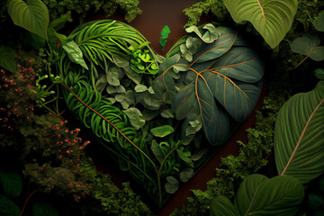plants shaped into a heart