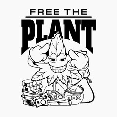 Cannabis marijuana weed ganja tshirt design free the taxes