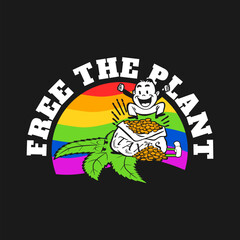 Cannabis marijuana weed ganja tshirt design free the taxes