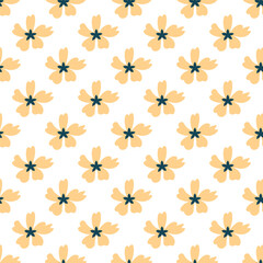 Vector seamless pattern of beige flower on white background. Suitable for web sites, textile, fabric, wallpapers