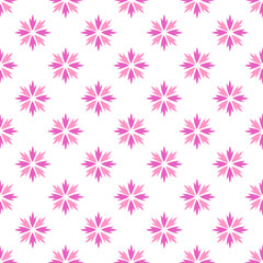 Vector seamless pattern of flower with pink and violet petals. Suitable for web sites, textile, fabric, wallpapers