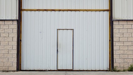 industrial warehouse door as background