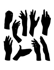 Hand sign silhouettes 