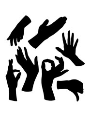 Fototapeta premium Hand sign silhouettes 