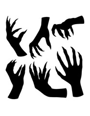 monster horror Halloween hand sign silhouettes 