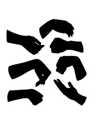 Hand sign silhouettes 