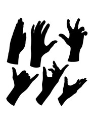 male and female hand sign silhouettes 