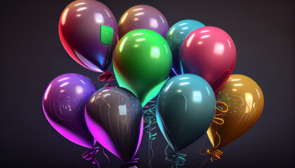 Beautiful colorful balloons. Generative Ai