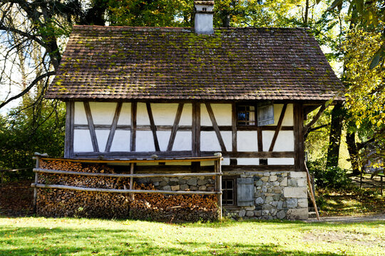 An image of a half-timbered house in south Germany