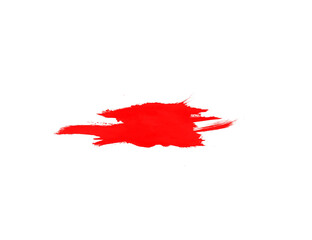 Beautiful watercolor red stroke isolated on white background for art design