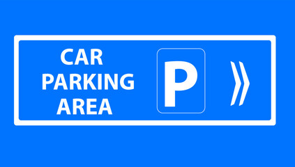 Vector sign directing to car parking.