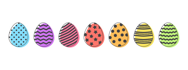 Easter egg vector icon, coloring eggs isolated on white background. Holiday colorful illustration