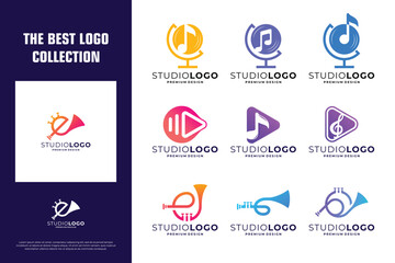 collection of simple musical logo design inspiration