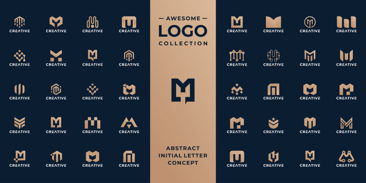 collection of initial letter m logo design template.